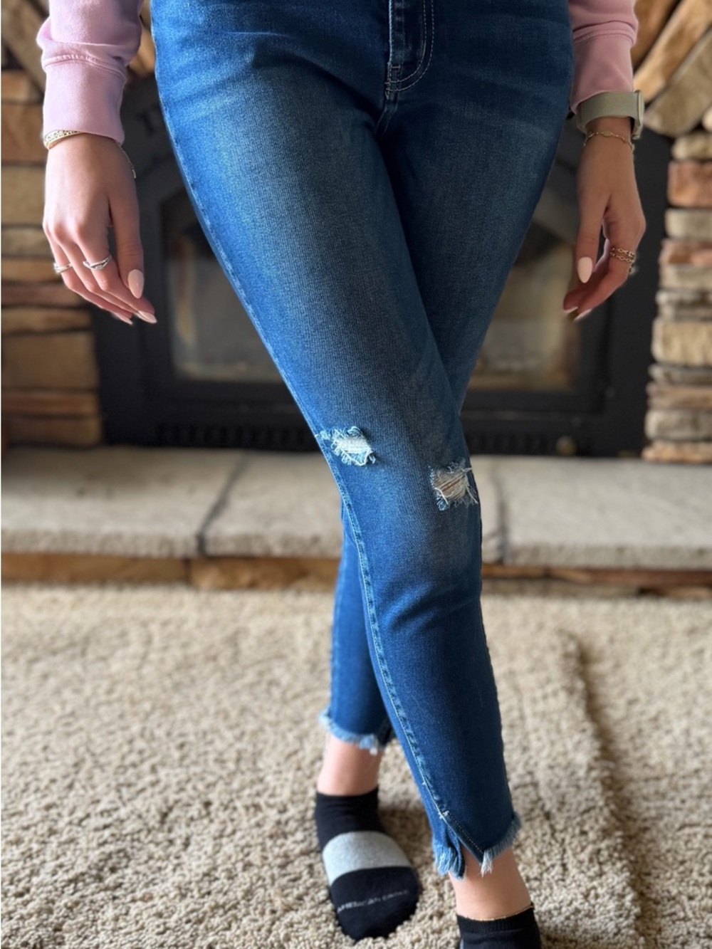 KanCan Medium Blue Distressed Skinny Jeans